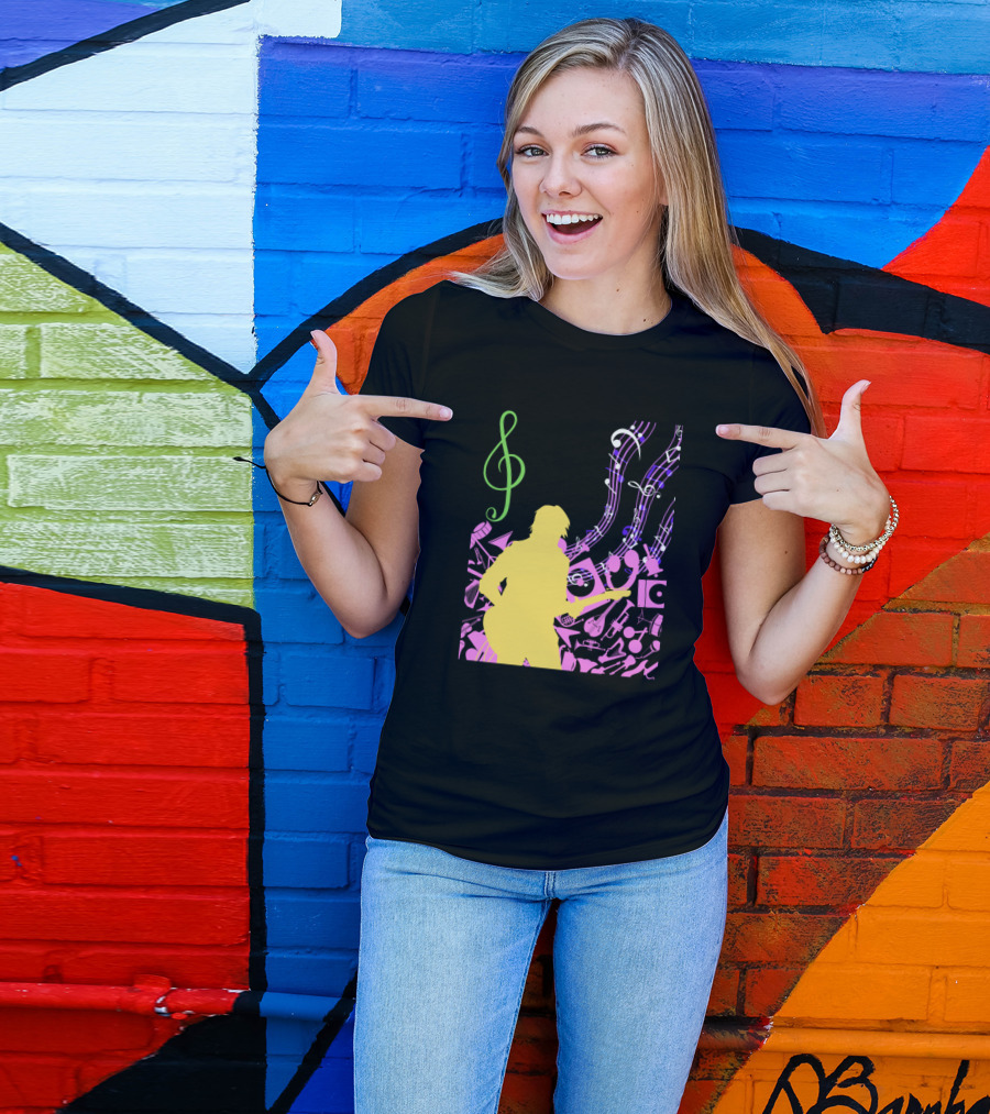 Treble Clef Guitarist Musical Harmony T-Shirt