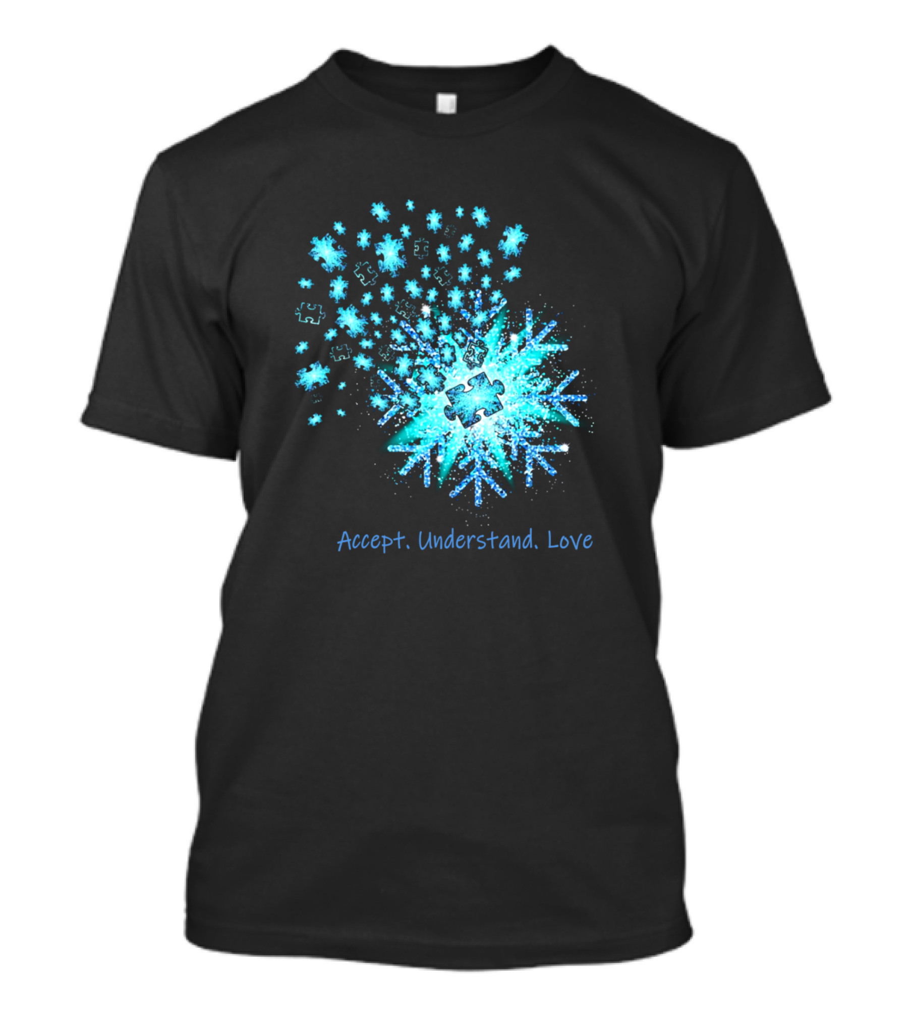 Puzzle Autism Snowflake Accept Understand Love Explosion T-Shirt