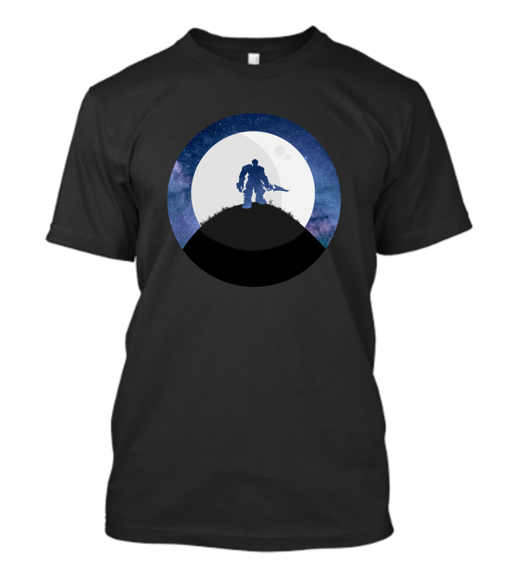 Saurfang Silhouette Against Full Moon Night Sky T-Shirt