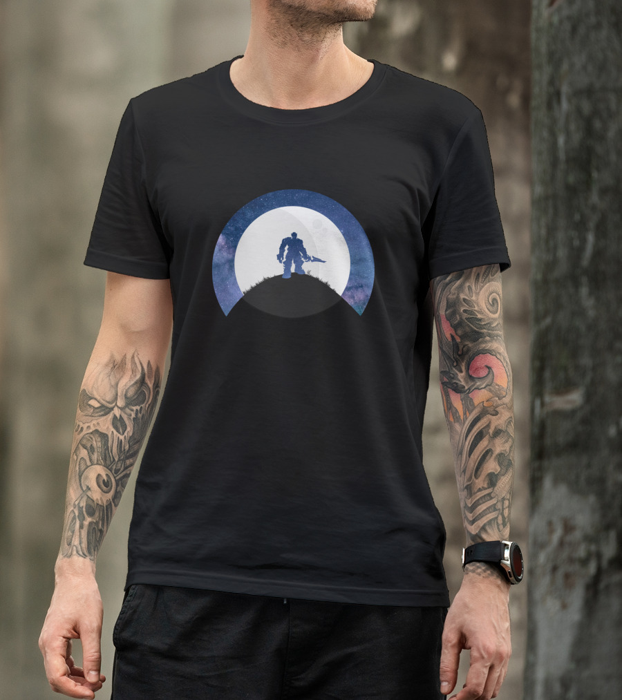Saurfang Silhouette Against Full Moon Night Sky T-Shirt