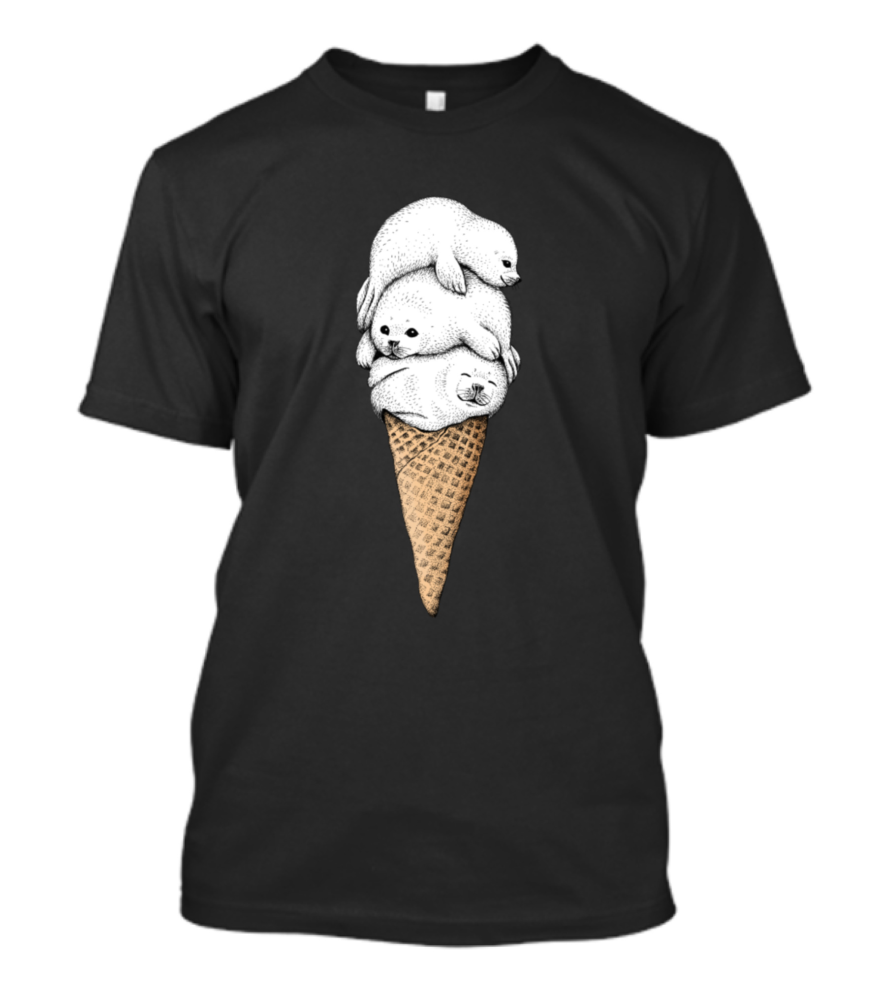 Seal Ice Cream Cone Trio T-Shirt