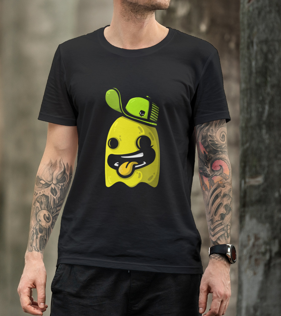 Yellow Ghost With Cap And Playful Tongue T-Shirt