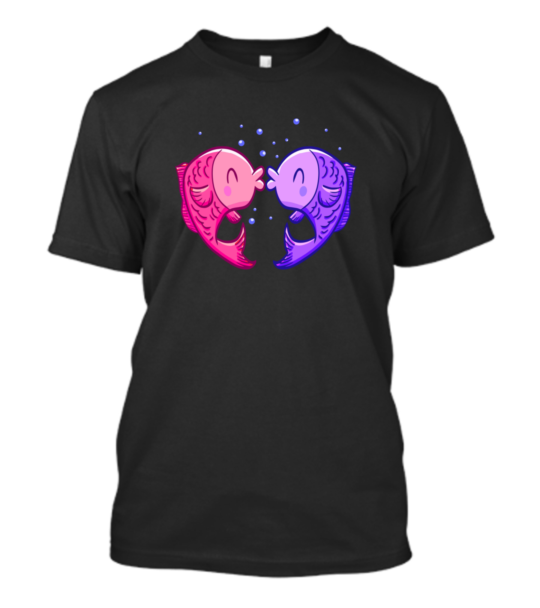 Cute Heart Kissing Fish Aquarium Aquarist Love T-Shirt