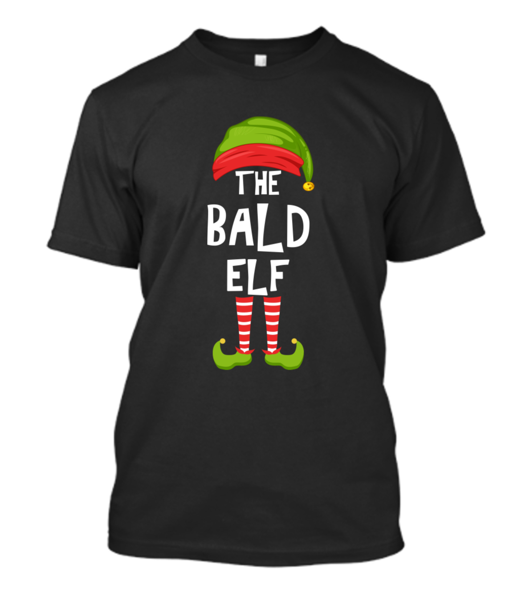 The Bald Elf Dad Elf Matching Family Christmas Party Gro T-Shirt