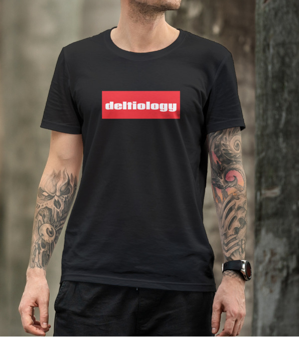 Deltiology Collection Of Postcards Bold Red Block Text T-Shirt
