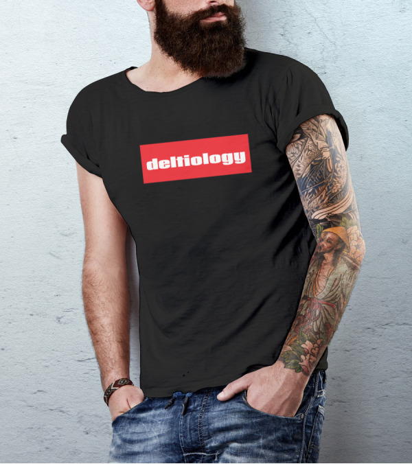 Deltiology Collection Of Postcards Bold Red Block Text T-Shirt