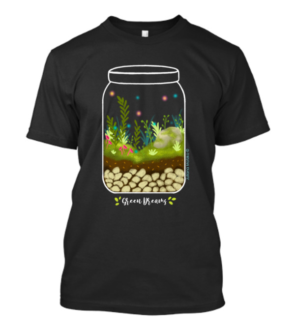 Green Dreams Jar With Plants And Lights By Juana Molina T-Shirt