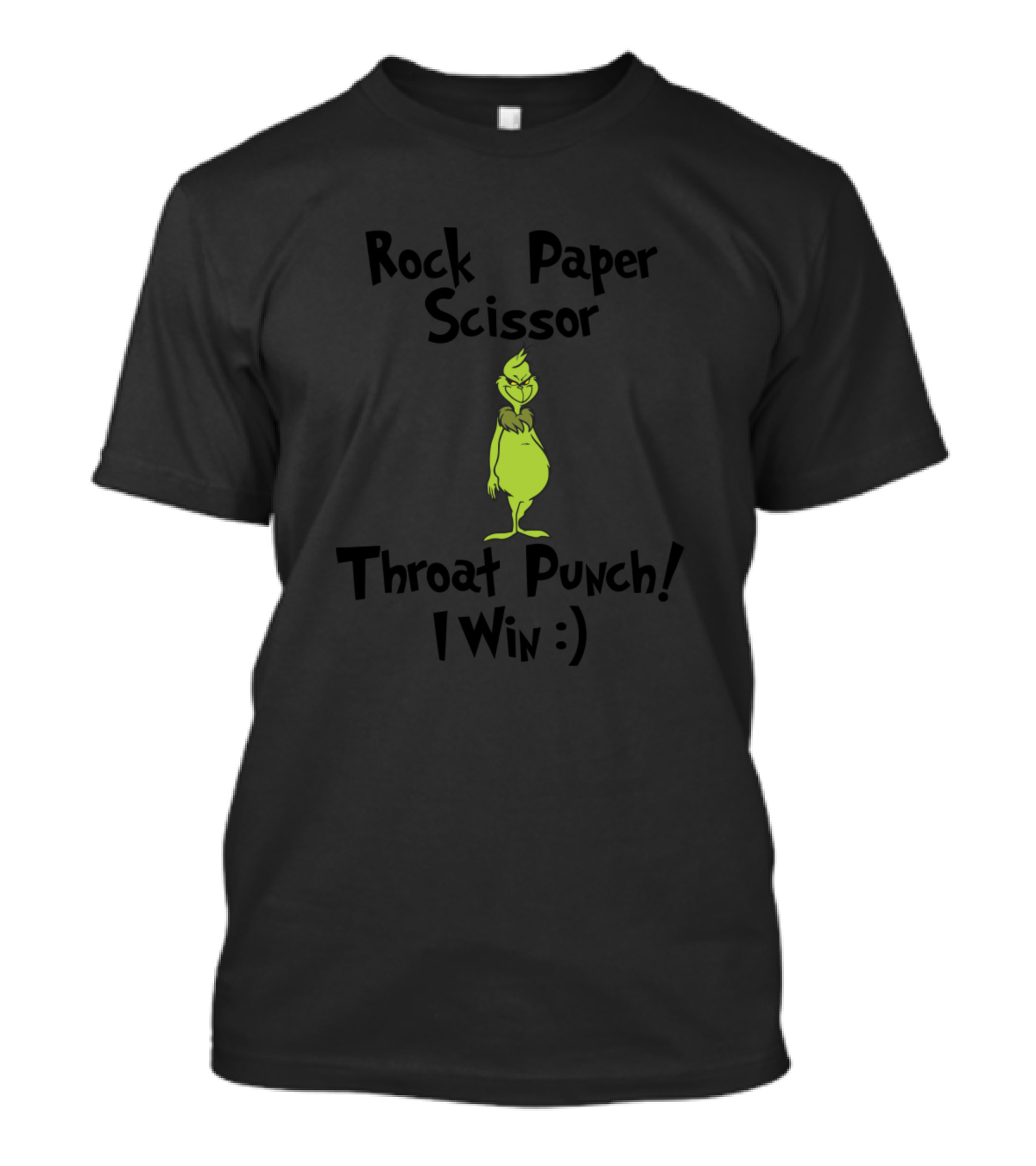 Grinch Rock Paper Scissor Throat Punch I Win T-Shirt