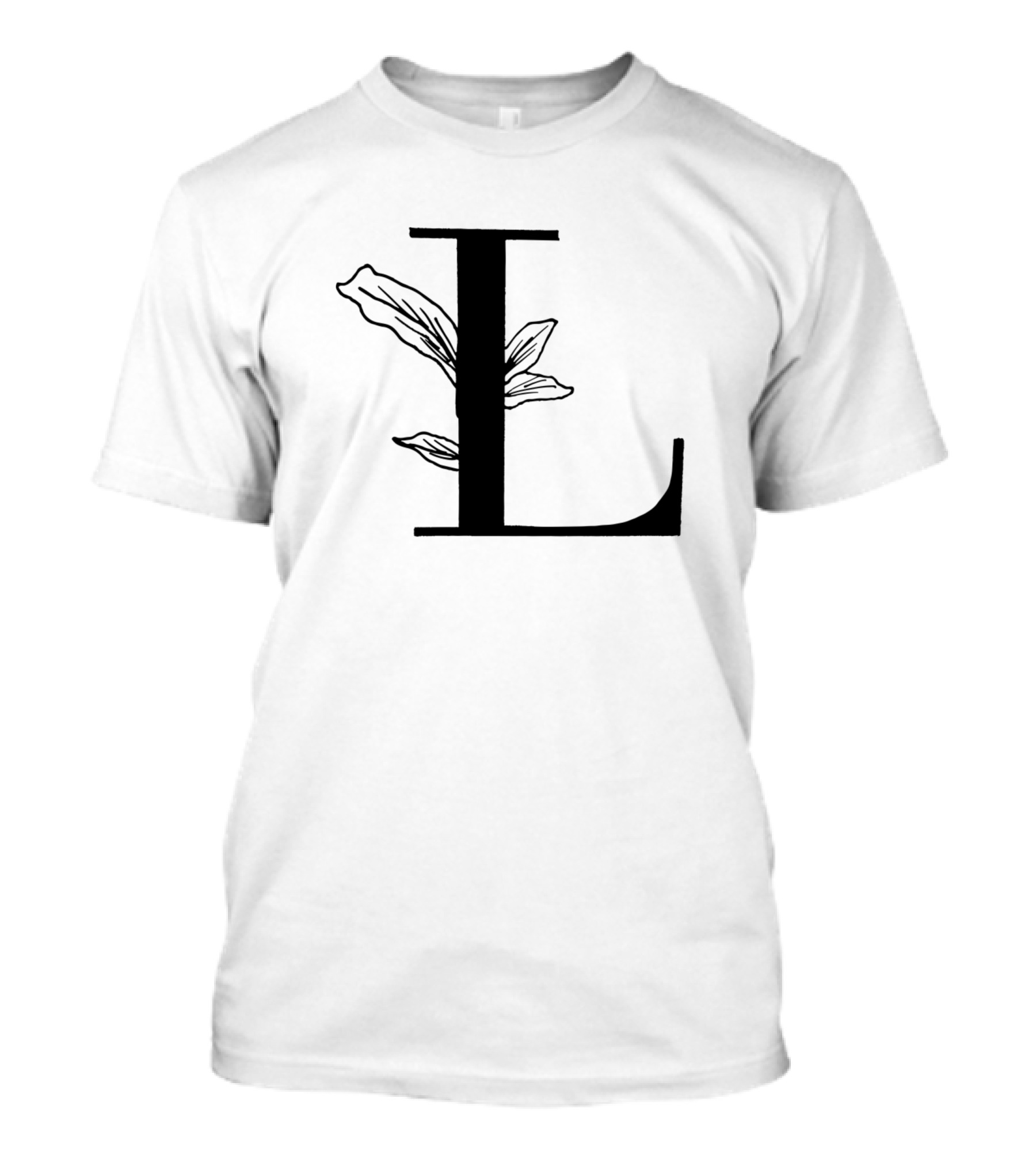 L Monogram With Rose Sketch T-Shirt