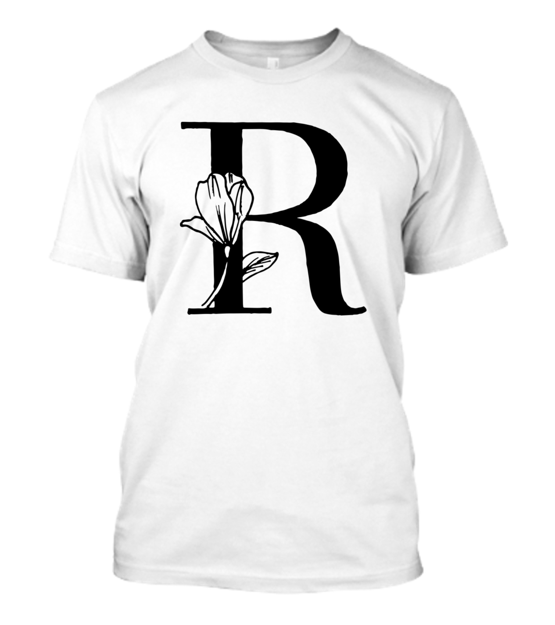 R Floral Letter Rose T-Shirt