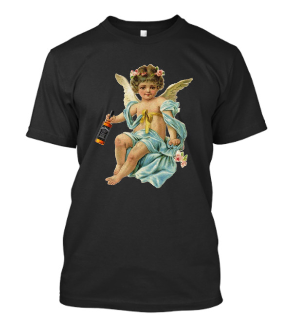 Liquor Angel Holding Bottle T-Shirt
