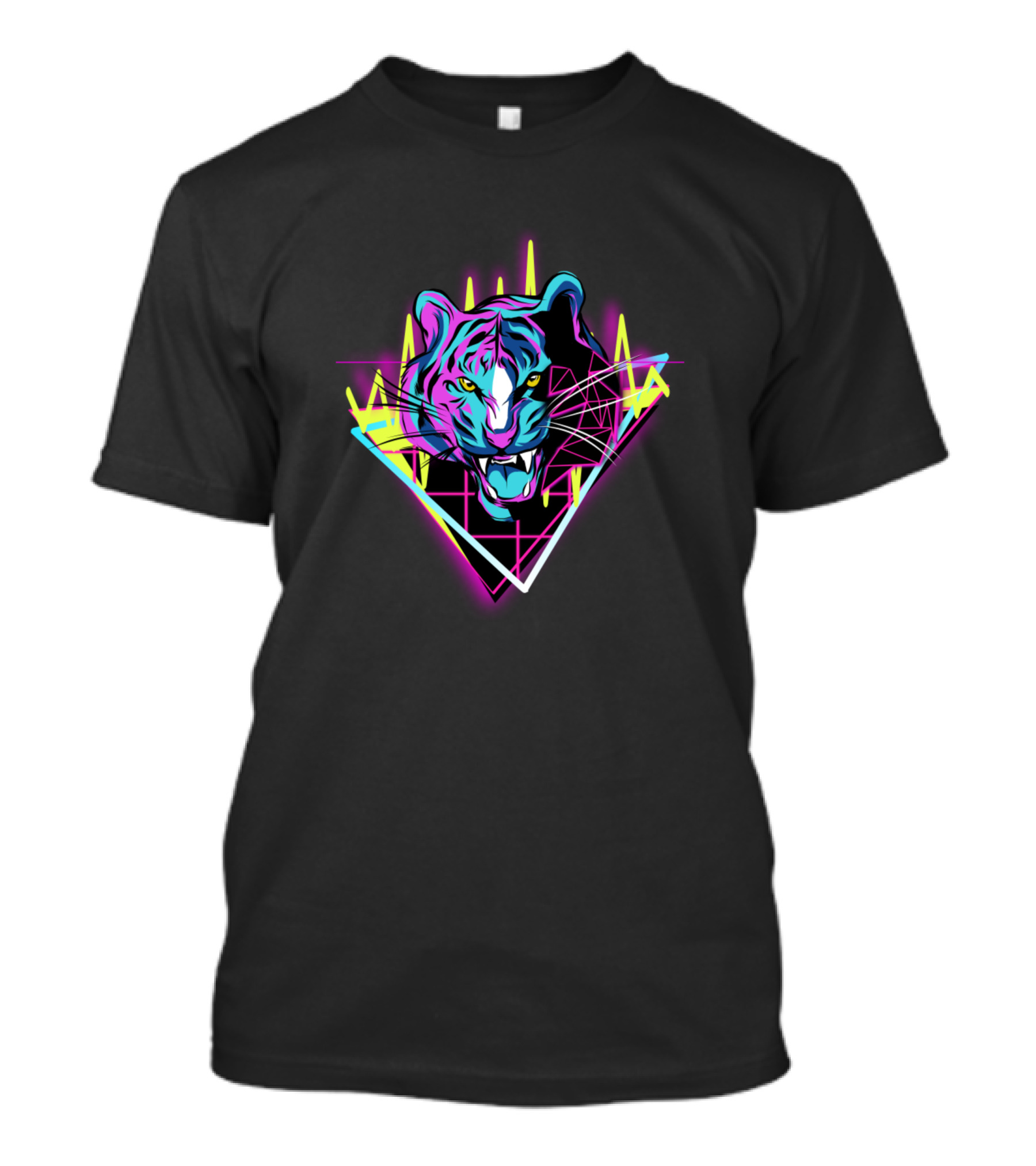 Neon Tiger Retro Wave Roar T-Shirt