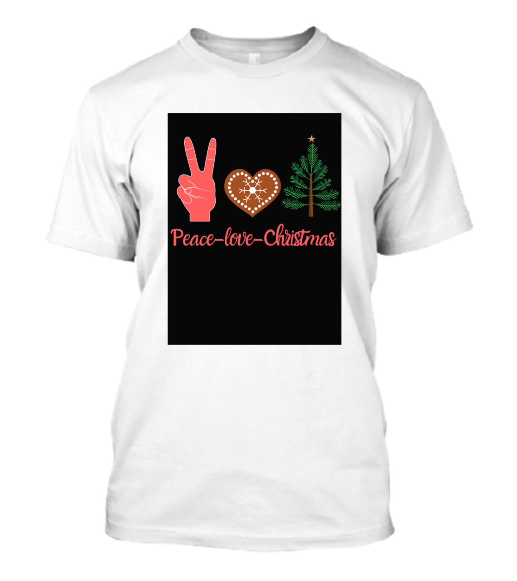 Peace Love Christmas Gingerbread Tree T-Shirt
