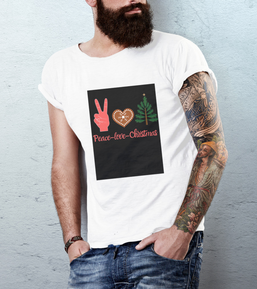 Peace Love Christmas Gingerbread Tree T-Shirt