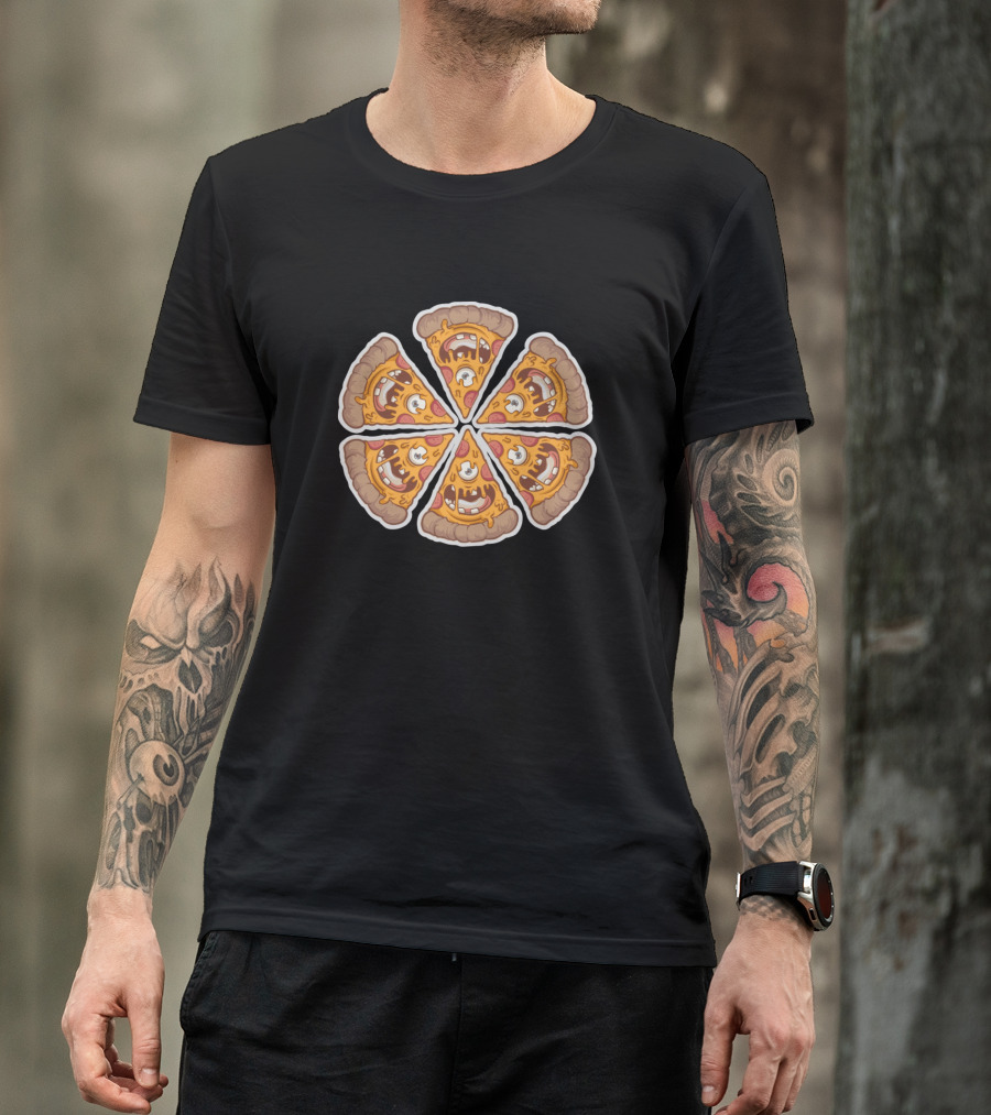 Pizza Monster Six-Slice Face Pizza Monster T-Shirt