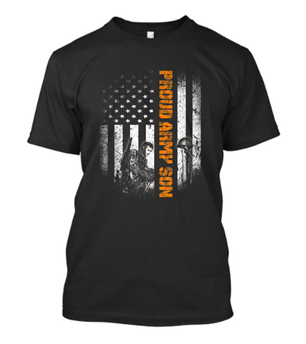 Proud Army Son American Flag Heroes Memorial T-Shirt