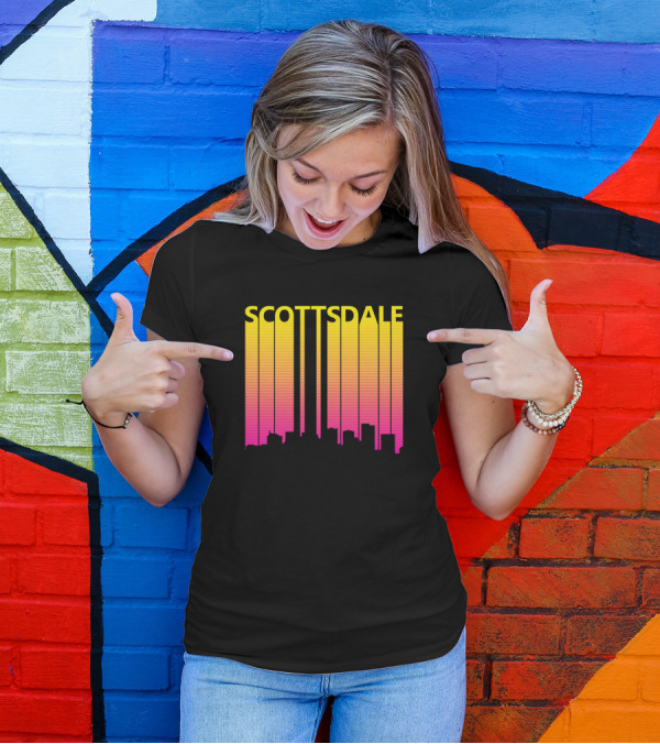 SCOTTSDALE Retro 1980s Skyline Gradient T-Shirt