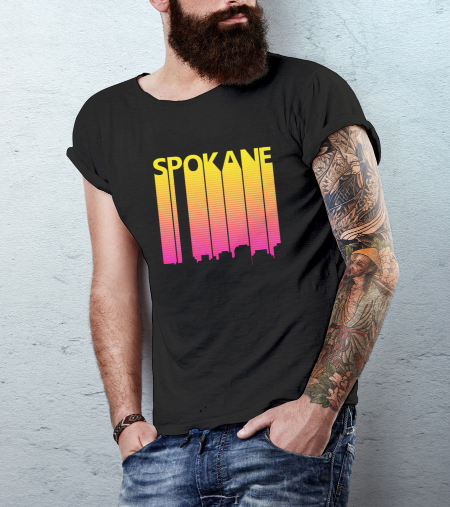 Spokane Retro Skyline 1980S T-Shirt