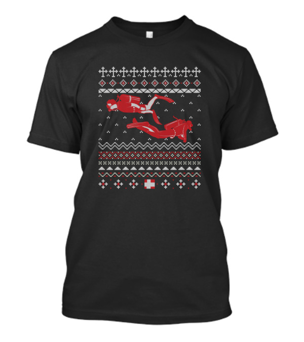 Scuba Diving Underwater Apnoe Diver Christmas T-Shirt