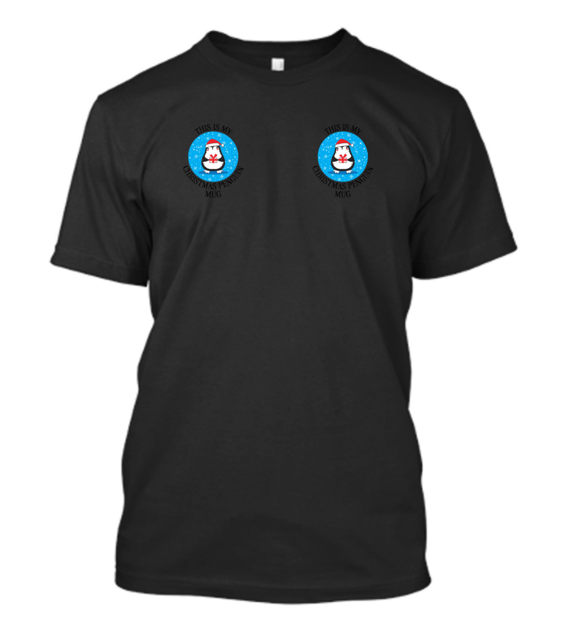 This Is My Christmas Penguin Mug Snowflakes Santa Hat T-Shirt