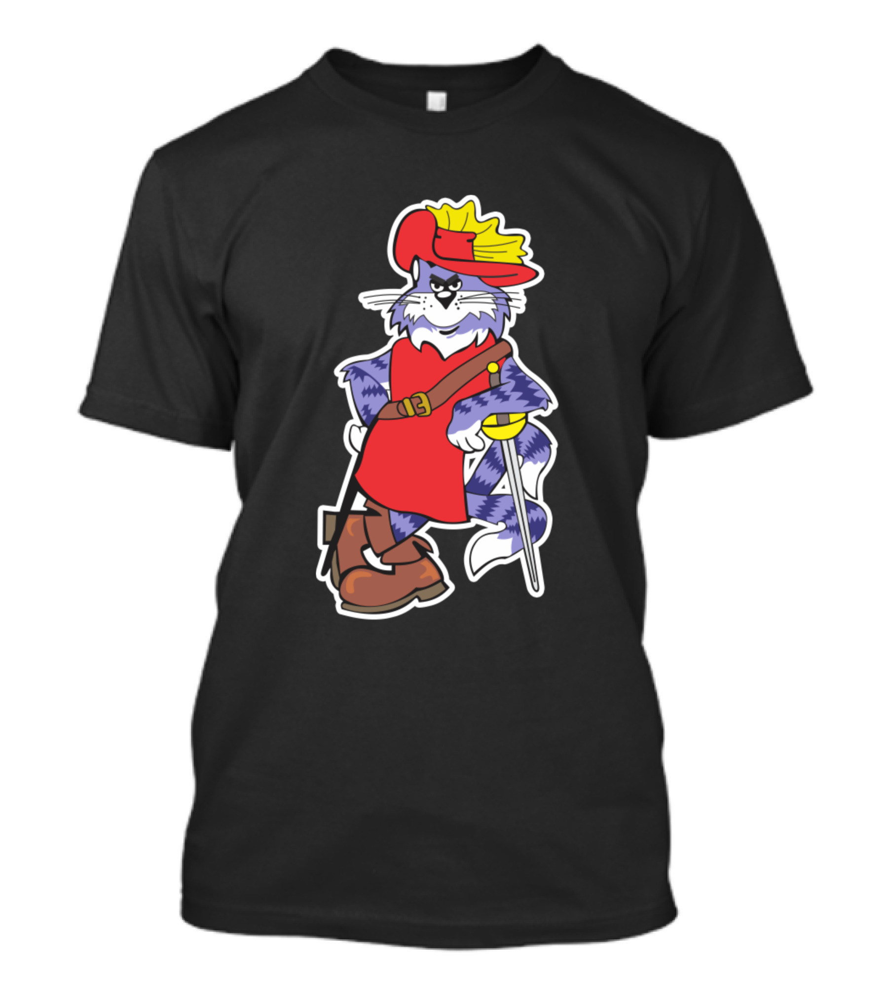 Tomcat Swordsman In Red Hat And Boots With Sword T-Shirt