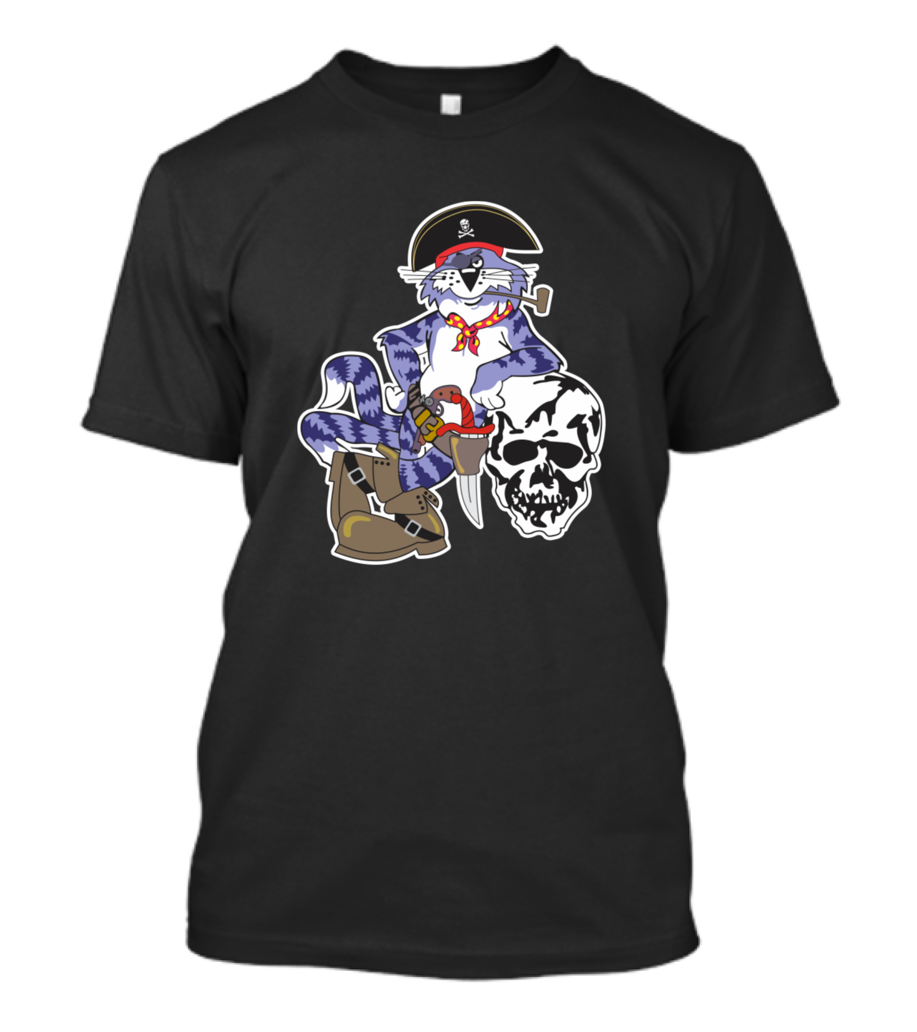 Tomcat Jolly Rogers Fighting 103 Pirate Cat Skull T-Shirt