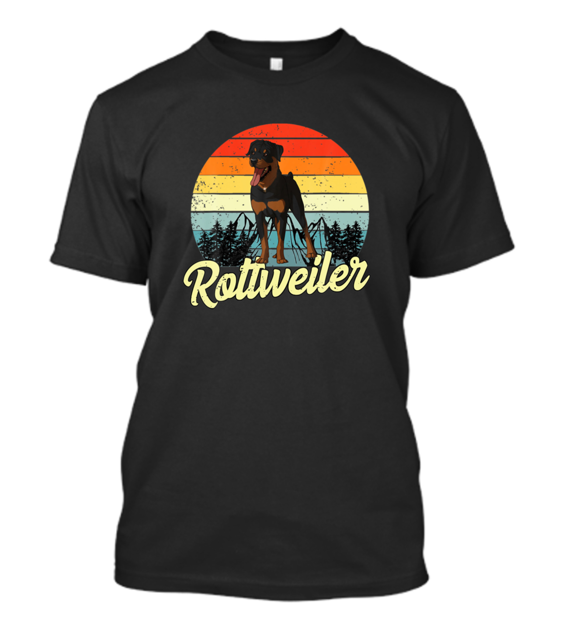 Rottweiler Vintage Sunset Funny Animal Lovers T-Shirt