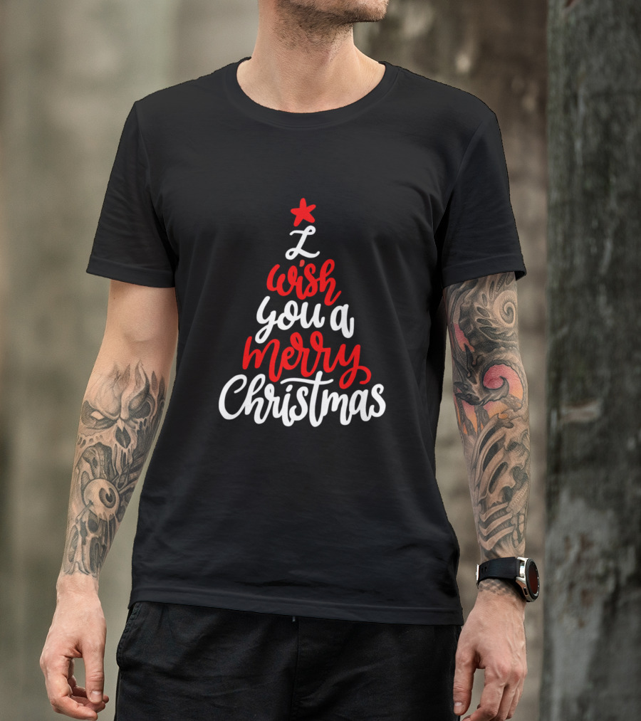 Wish You A Merry Christmas Tree T-Shirt