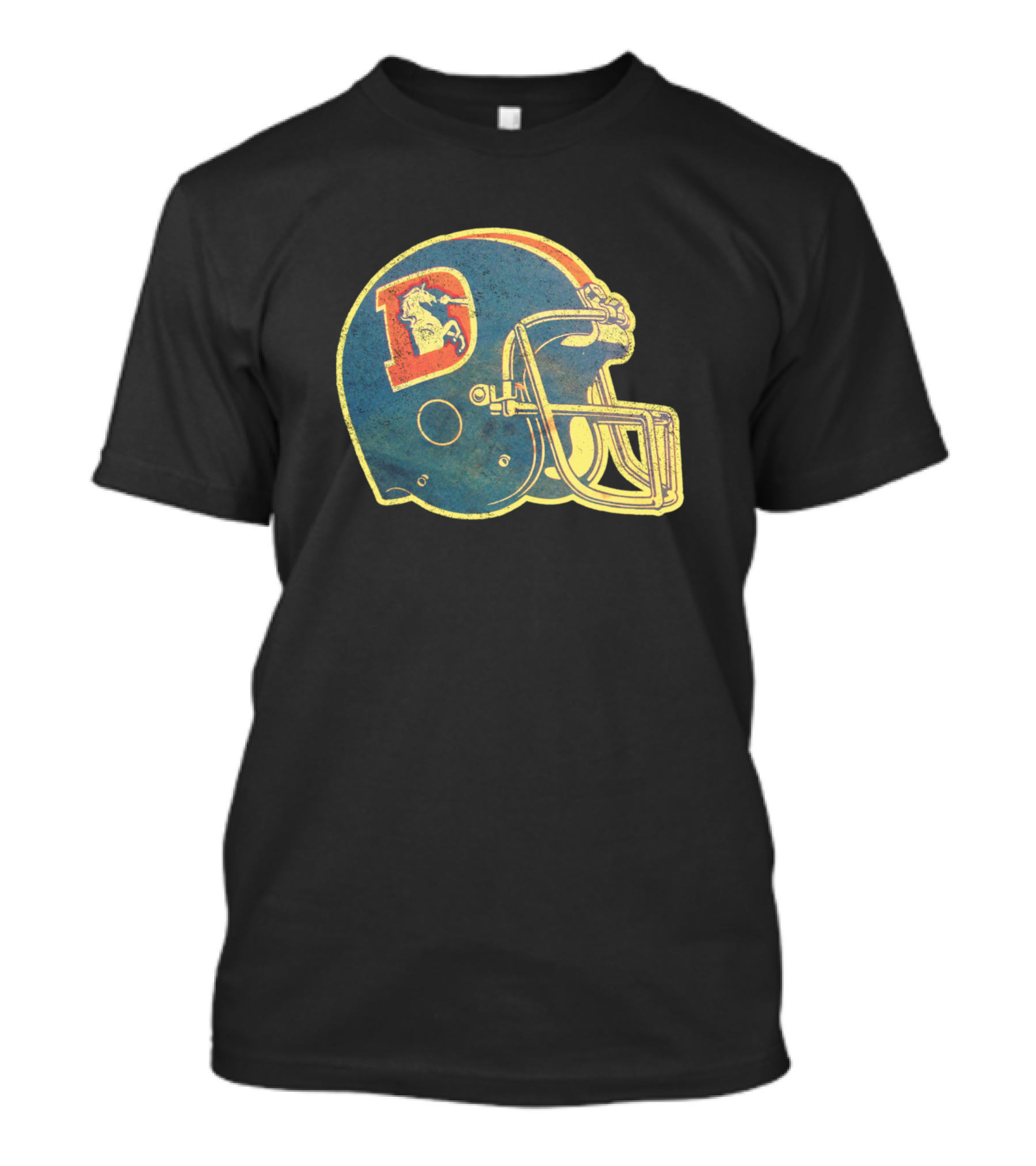 Vintage 80s Denver Broncos Football Helmet T-Shirt