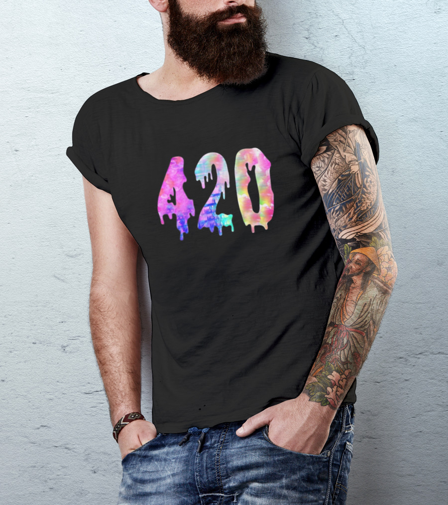 420 Drip Watercolor Psychedelic T-Shirt