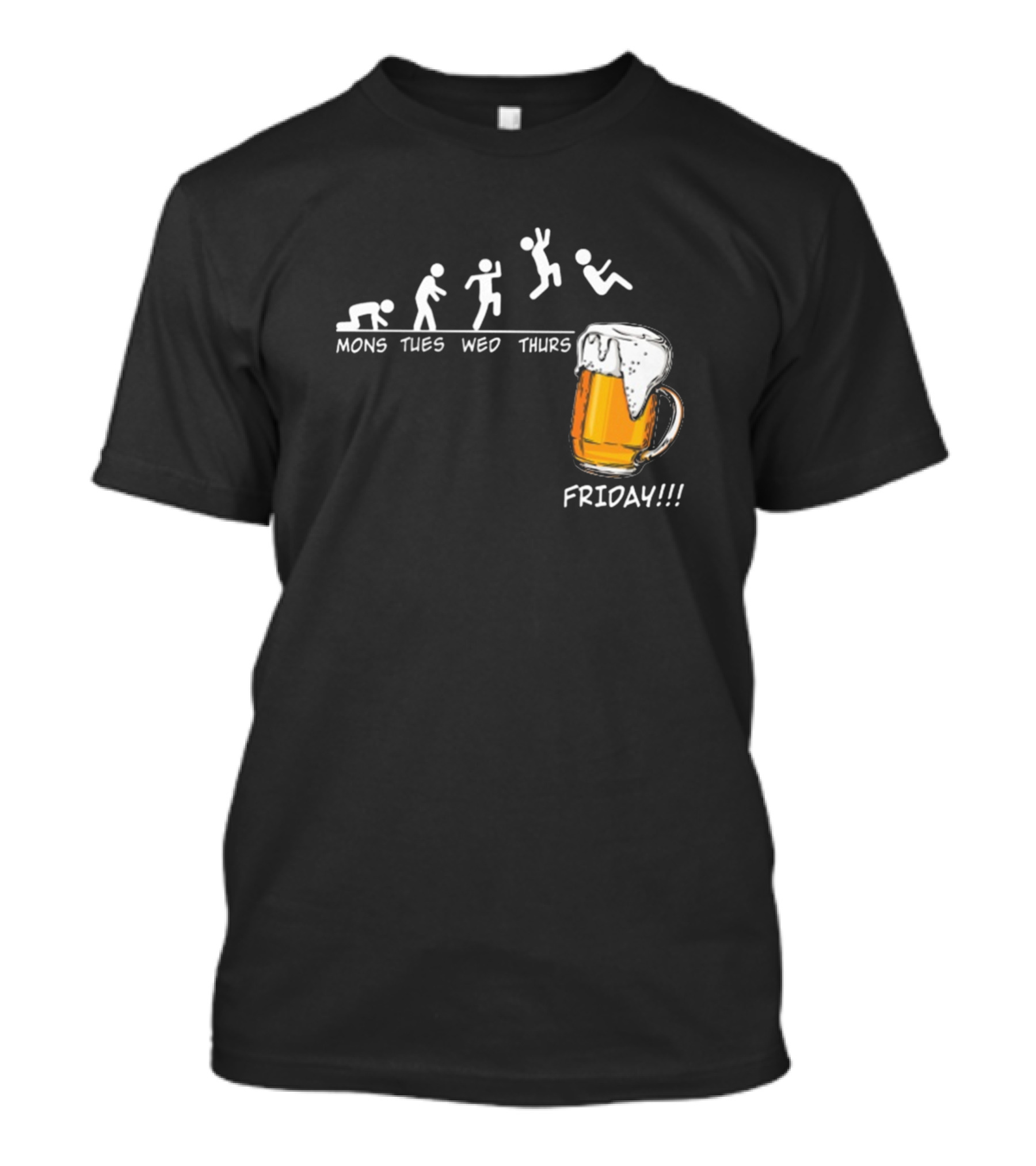 Evolution Of The Week To Beer Friday Celebration T-Shirt