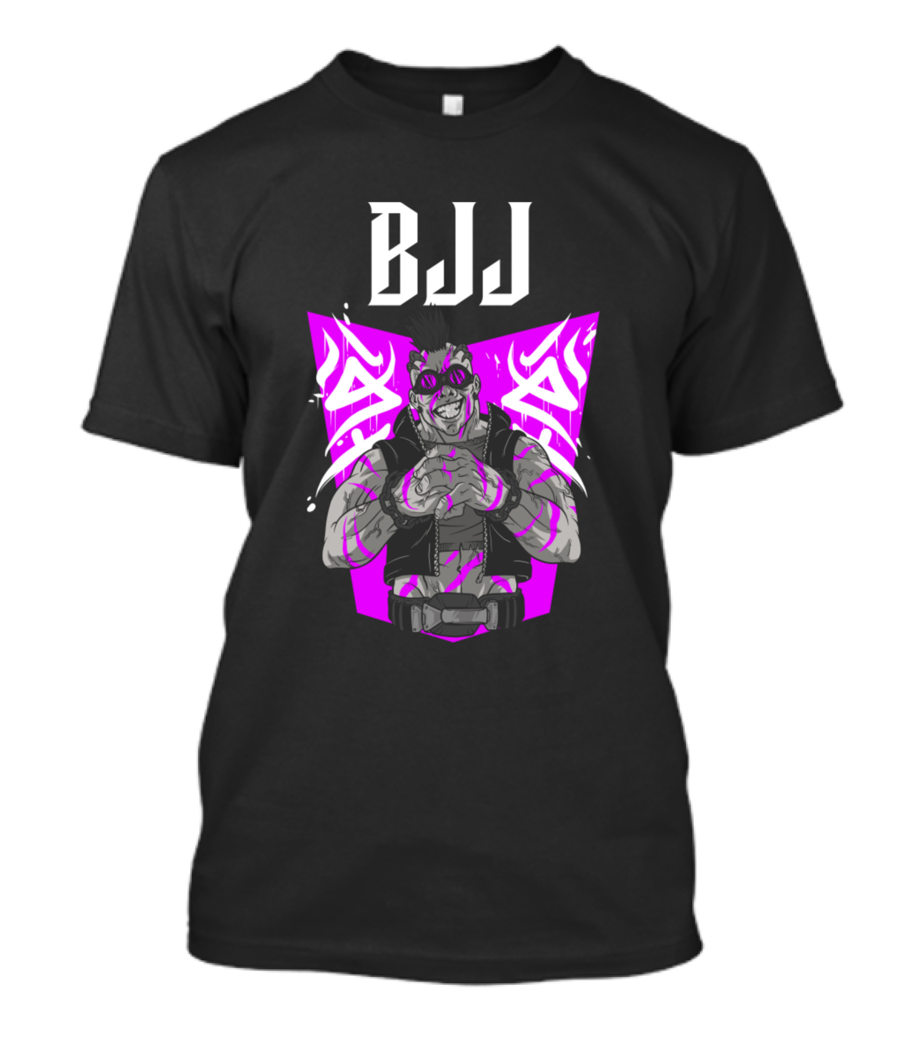 BJJ Purple Biker With Tattoos And Goggles T-Shirt
