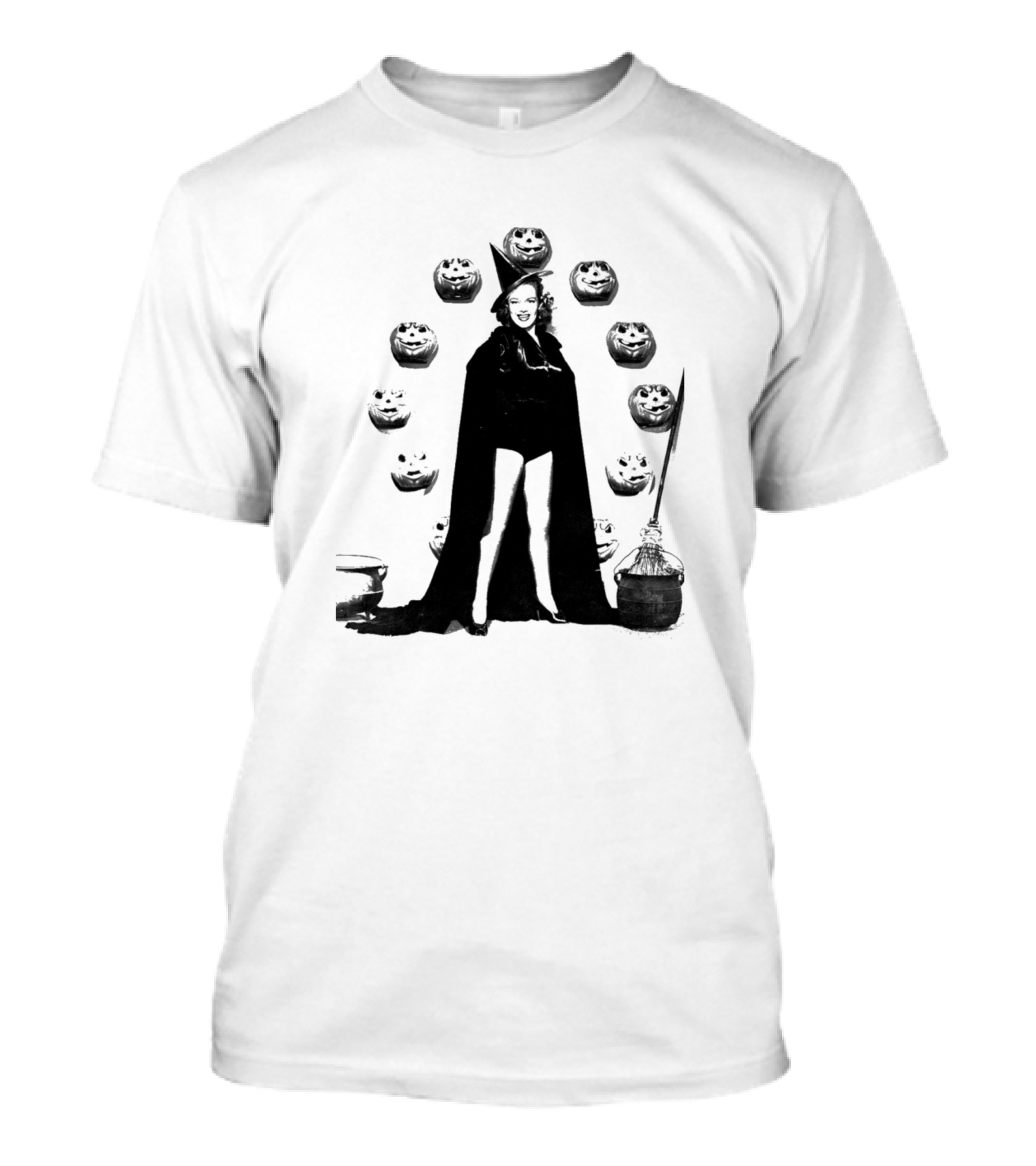 Classic Halloween Witch Pin Ups With Pumpkins T-Shirt