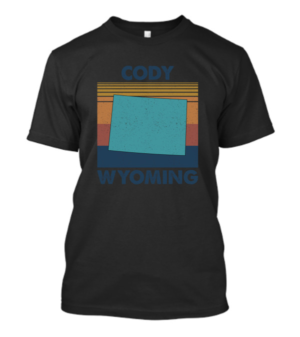 Cody Wyoming Retro Style State Map Vintage Colors T-Shirt