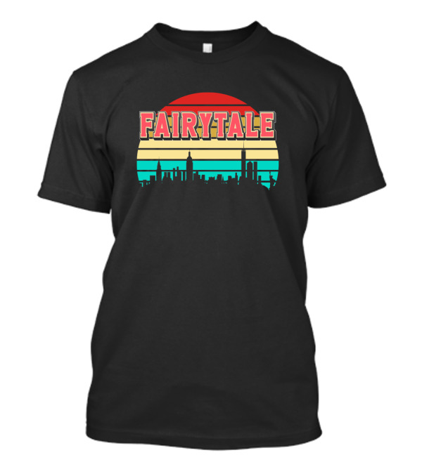 Fairytale Retro Vintage Sun New York Skyline T-Shirt