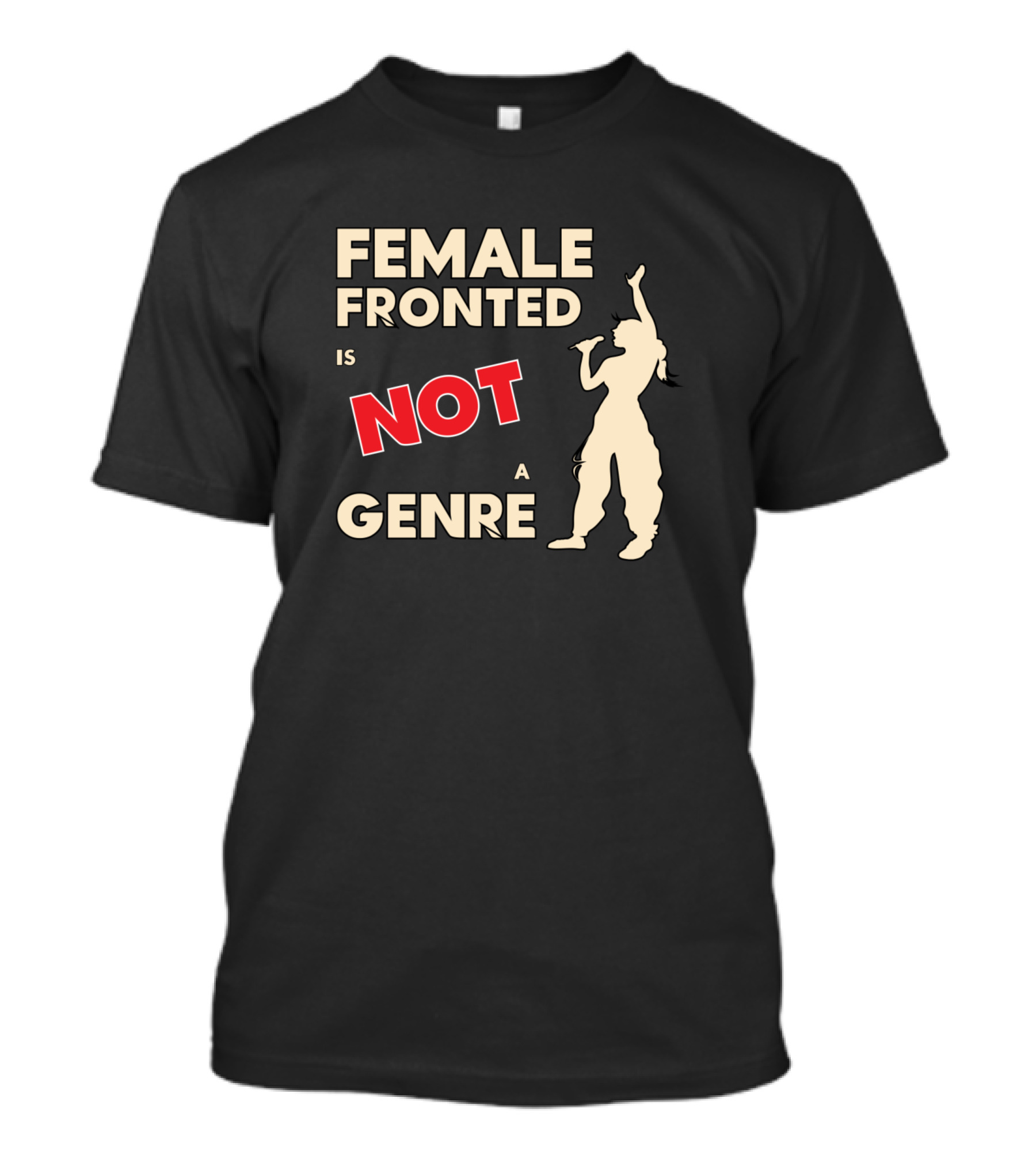 Female Fronted Is Not A Genre Silhouette Microphone Raised Arm T-Shirt