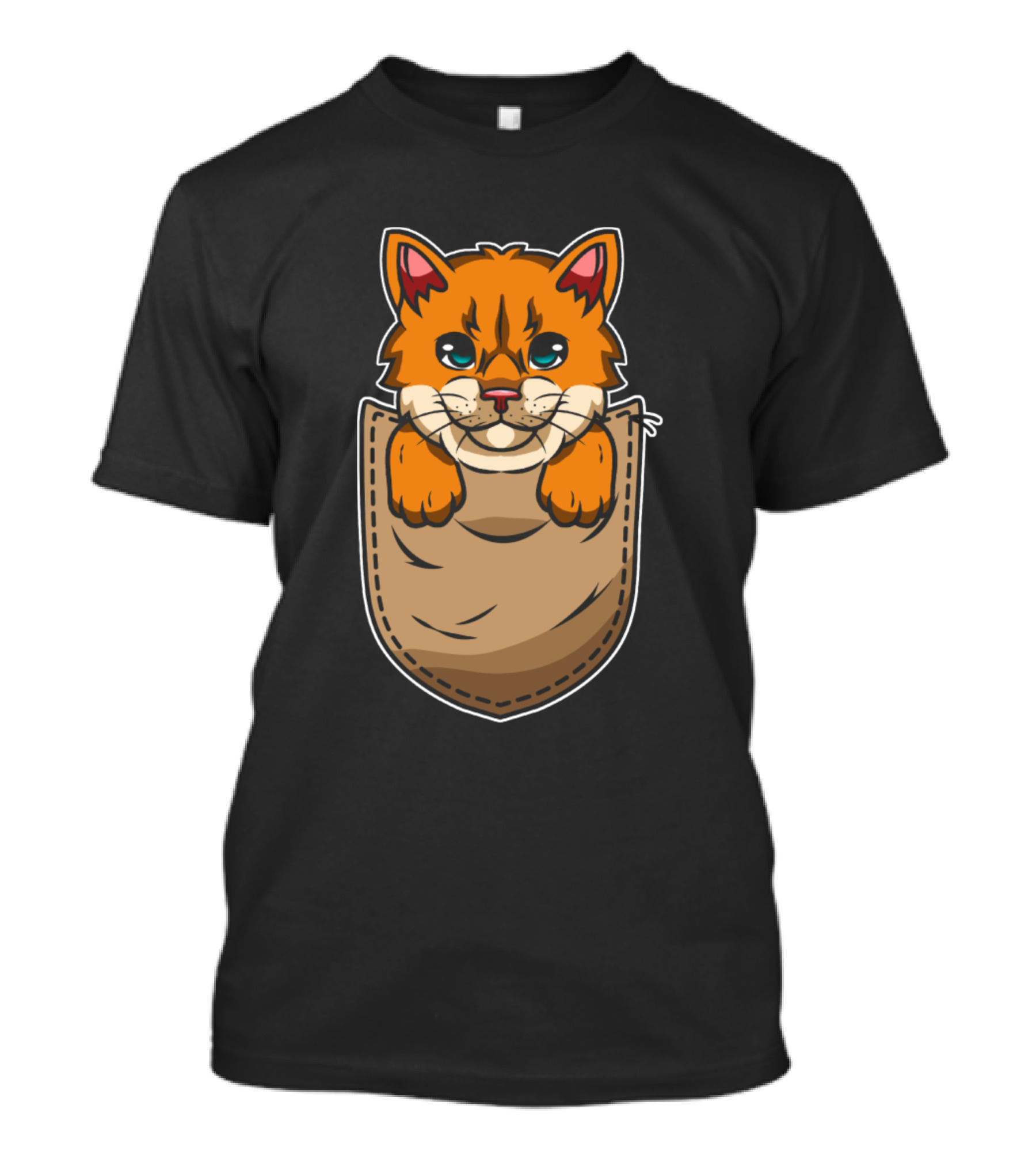 Funny Cat In Pocket Cute Cat Animal T-Shirt