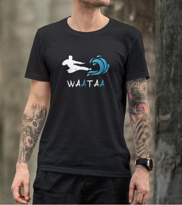 Funny Karate Kick Waataa Karate Lover Birthday Wave T-Shirt