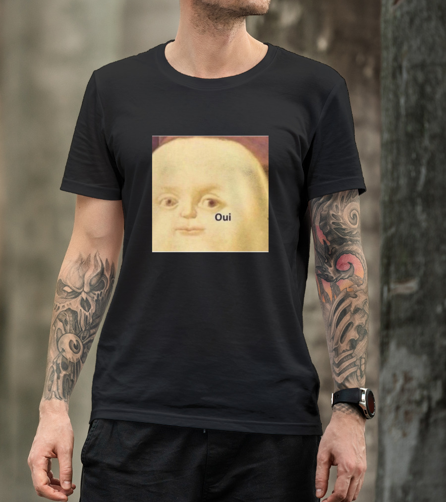 Oui Meme Funny Reaction Historical Painting T-Shirt