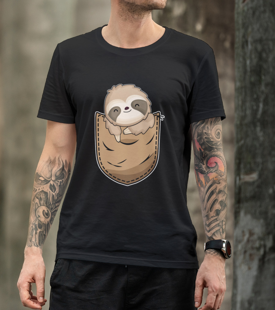 Funny Cute Sloth In Pocket Animal T-Shirt