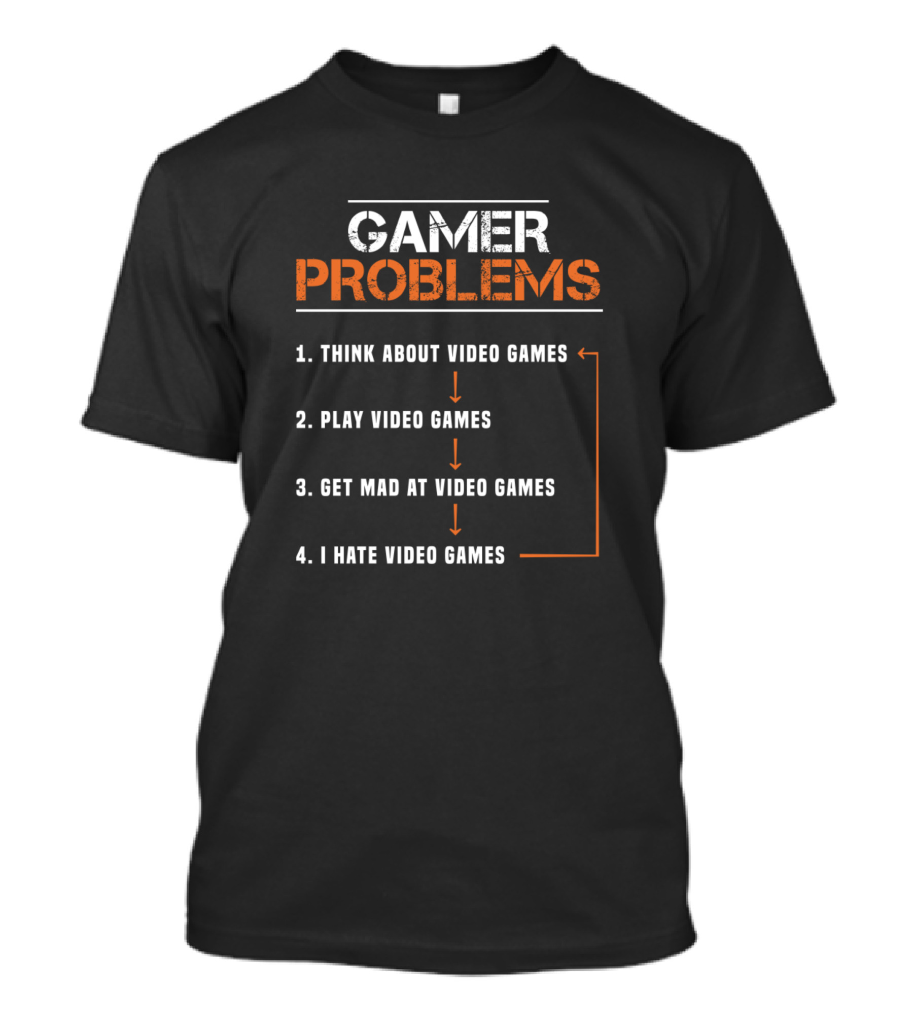 Gamer Problems Think About Play Get Mad At Hate Video Games T-Shirt