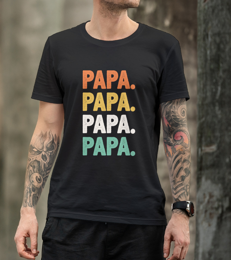 Papa Papa Papa Papa Retro Gift For Papa T-Shirt