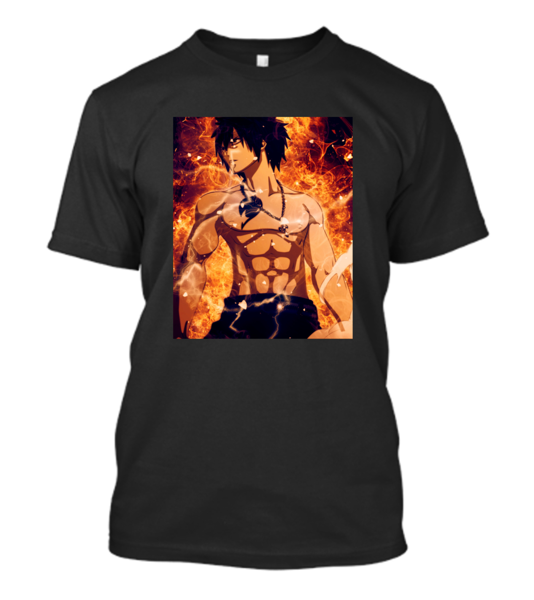 Gray Anime Fire Explosion Ace Flames T-Shirt