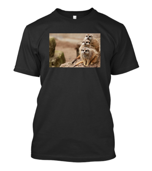 Great Meerkat Trio Wildlife Image T-Shirt
