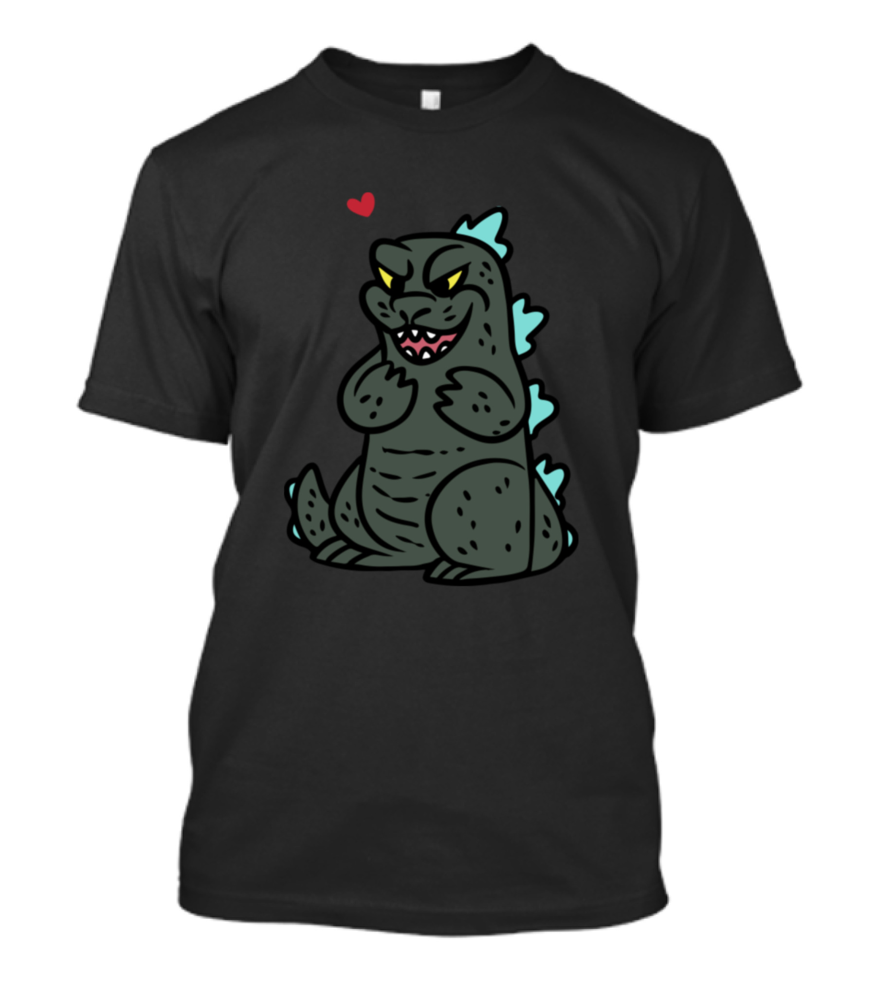 Heart Gojira Cute Cartoon Monster With Red Heart T-Shirt