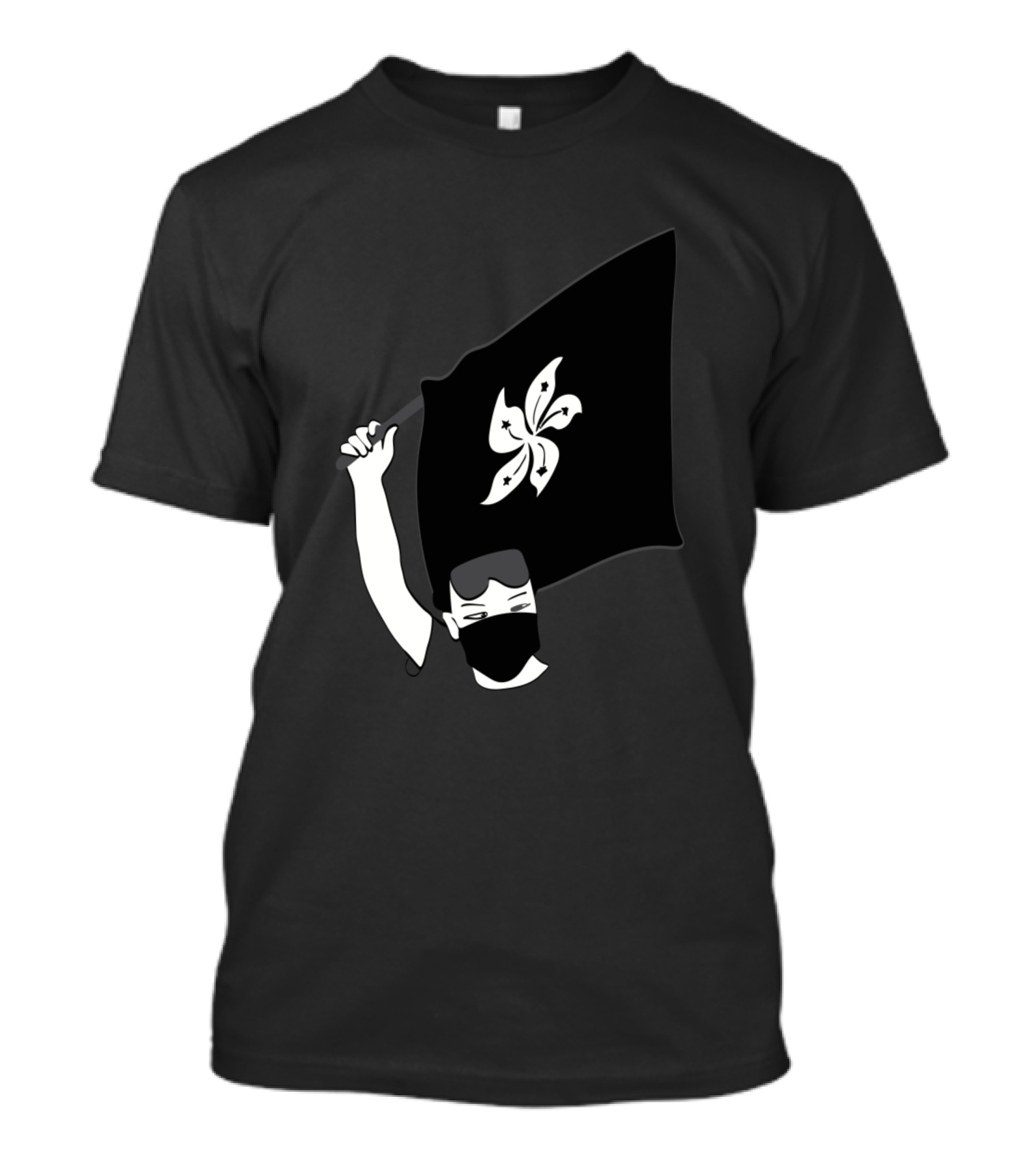 Protester Holding Hong Kong Flag With Bauhinia Emblem T-Shirt
