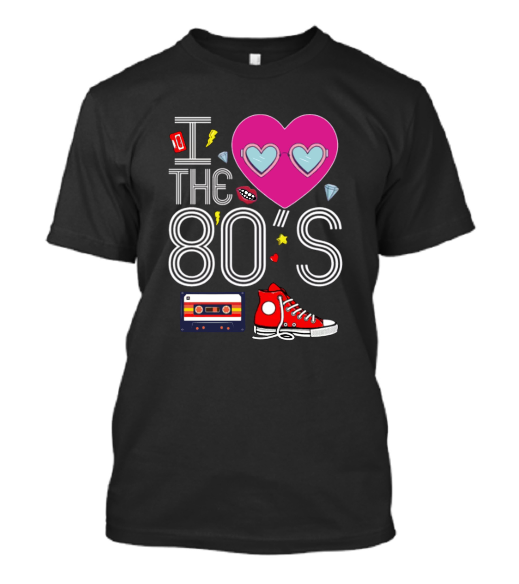 I Heart The 80s Cassette Sneakers Retro Fun T-Shirt