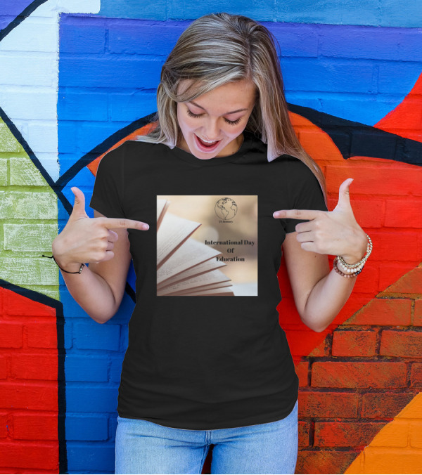 International Day Of Education 24 January Globe And Book Pages T-Shirt
