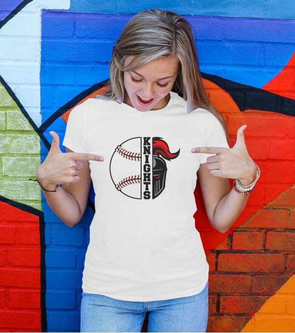 Knights Baseball Half Baseball Half Helmet Emblem T-Shirt