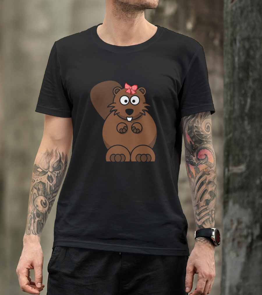 Lustiges Biber Baby Mit Schleife Kinder Kleidung T-Shirt